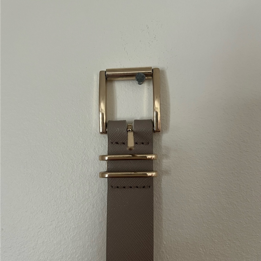 H&M Beige Belt with Gold Buckle